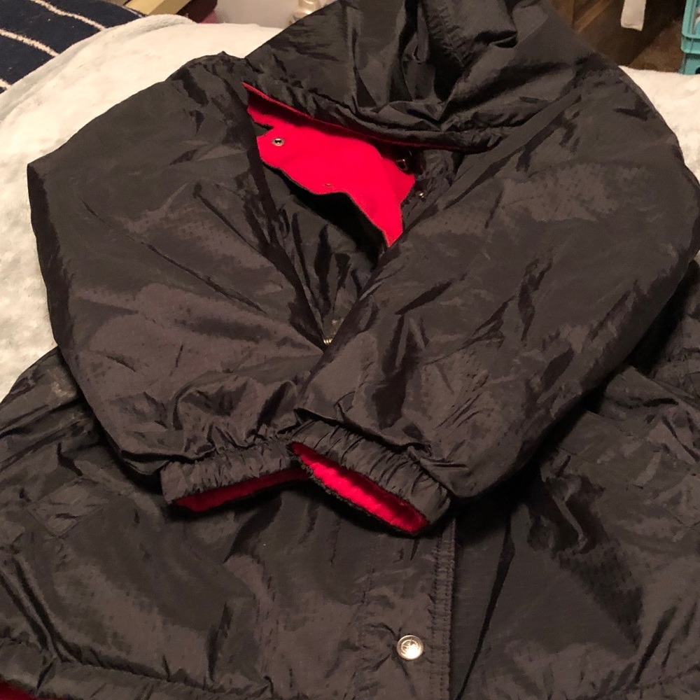 Basic Editions Black Jacket with Red Interior reversible